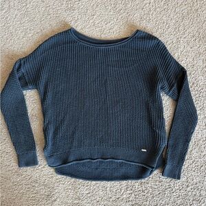 Hollister Blue Crew Neck Sweater with Ribbed Texture